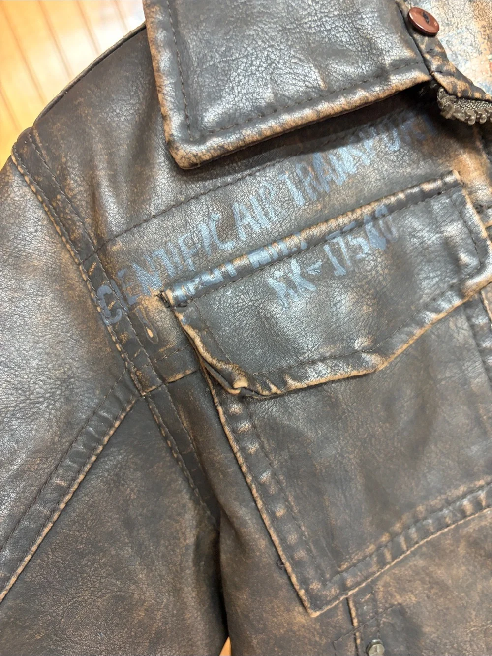 Hawke & Co Toddler Adventure Legends Faux Leather Sherpa Bomber Jacket 4T. *FLAW